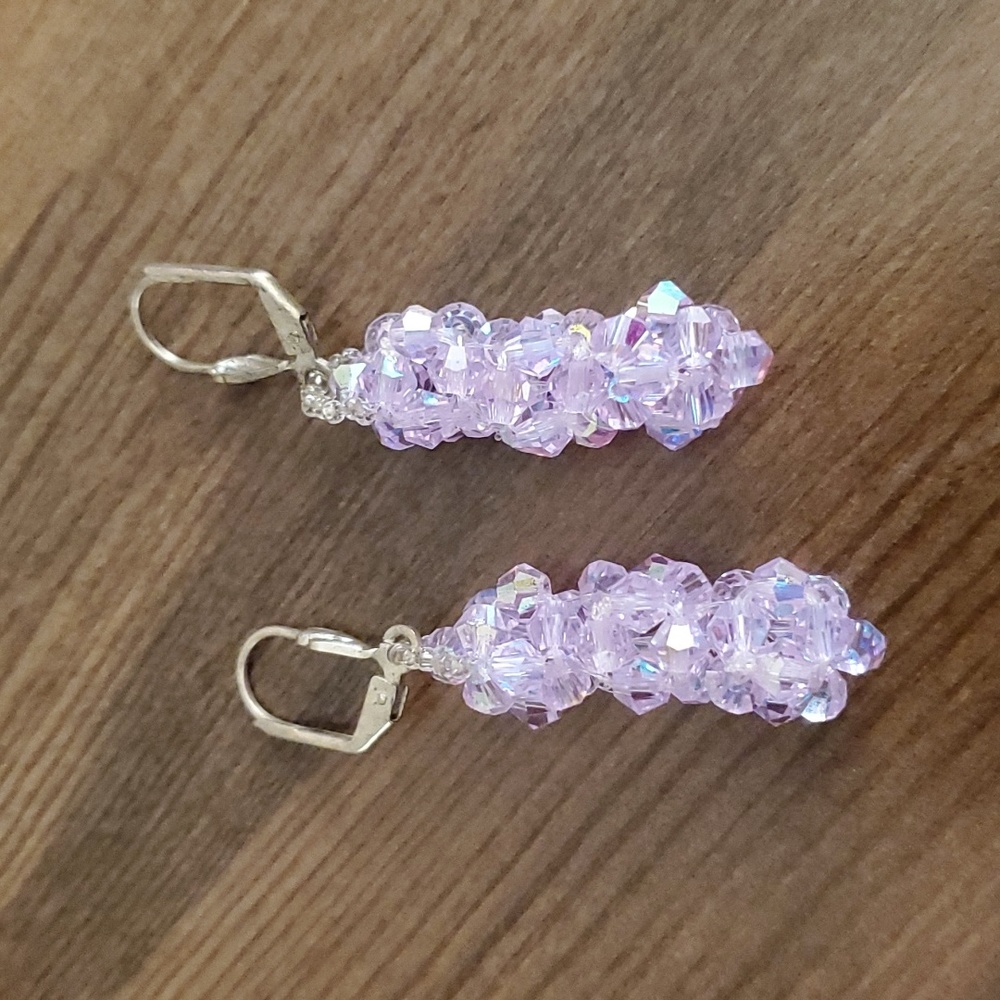 Swarovski Pink Crystal Beads Earrings 💗